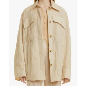 VINCE PADDED SHIRT JACKET IN PALE FAWN SIZE MEDIUM NEW WITH TAGS